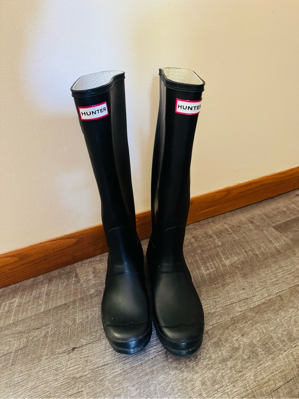 Hunter Black Tall Original Matte Rubber Rain Boots